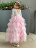 A-Line/Princess Tulle Lace Scoop 3/4 Sleeves Ankle-Length Flower Girl Dresses TPP0007497