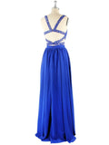 A-Line/Princess Sleeveless Sweetheart Chiffon Beading Floor-Length Two Piece Dresses TPP0002398