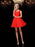 A-Line/Princess Straps Acrylic Jewels Sleeveless Short Chiffon Dresses TPP0008288