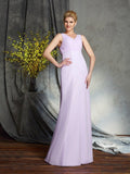 Sheath/Column V-neck Applique Sleeveless Long Chiffon Mother of the Bride Dresses TPP0007377