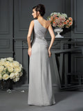 Trumpet/Mermaid One-Shoulder Beading Sleeveless Long Chiffon Mother of the Bride Dresses TPP0007248