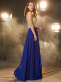 A-Line/Princess Scoop Sleeveless Floor-Length Crystal Chiffon Dresses TPP0003310