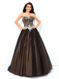 Ball Gown Sweetheart Beading Sleeveless Long Net Quinceanera Dresses TPP0002366