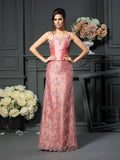 A-Line/Princess Straps Lace Sleeveless Long Taffeta Mother of the Bride Dresses TPP0007329