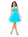 A-Line/Princess Sweetheart Pleats Sleeveless Short Chiffon Cocktail Dresses TPP0008320