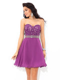 A-Line/Princess Sweetheart Beading Sleeveless Short Chiffon Cocktail Dresses TPP0008826