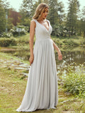 A-Line/Princess Chiffon Ruffles V-neck Sleeveless Floor-Length Bridesmaid Dresses TPP0004971