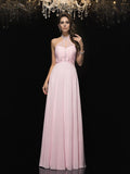 A-Line/Princess Halter Beading Sleeveless Long Chiffon Dresses TPP0003604