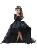 Ball Gown Scoop Long Sleeves Sash/Ribbon/Belt Sweep/Brush Train Satin Flower Girl Dresses TPP0007557