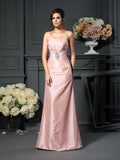 A-Line/Princess Strapless Pleats Sleeveless Long Taffeta Mother of the Bride Dresses TPP0007370