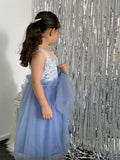 A-Line/Princess Tulle Lace Scoop Sleeveless Knee-Length Flower Girl Dresses TPP0007465