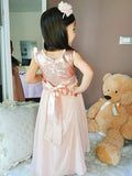 A-Line/Princess Chiffon Sequin Scoop Sleeveless Floor-Length Flower Girl Dresses TPP0007549