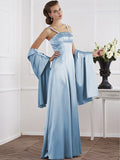 A-Line/Princess Spaghetti Straps Sleeveless Beading Long Elastic Woven Satin Mother of the Bride Dresses TPP0005304