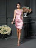 Sheath/Column Scoop Applique Sleeveless Short Elastic Woven Satin Mother of the Bride Dresses TPP0007422