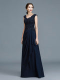 A-Line/Princess V-neck Ruffles Floor-Length Chiffon Sleeveless Mother of the Bride Dresses TPP0007258