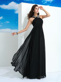 A-Line/Princess Halter Beading Sleeveless Long Chiffon Dresses TPP0002377