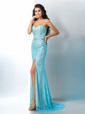 Trumpet/Mermaid Sweetheart Beading Long Sleeveless Lace Dresses TPP0003477