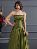 A-Line/Princess Strapless Sleeveless Beading Long Taffeta Mother of the Bride Dresses TPP0007350