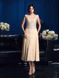 A-Line/Princess Square Applique Sleeveless Short Chiffon Mother of the Bride Dresses TPP0007279