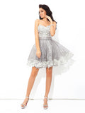 A-Line/Princess Sweetheart Lace Sleeveless Short Tulle Cocktail Dresses TPP0008412