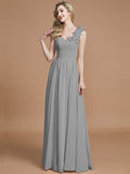 A-Line/Princess One-Shoulder Sleeveless Floor-Length Chiffon Bridesmaid Dresses TPP0005488