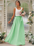 A-Line/Princess Chiffon Ruffles Scoop Sleeveless Floor-Length Bridesmaid Dresses TPP0004949