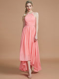 A-Line/Princess Halter Asymmetrical Sleeveless Chiffon Bridesmaid Dresses TPP0005582