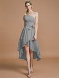 A-Line/Princess One-Shoulder Sleeveless Layers Asymmetrical Chiffon Bridesmaid Dresses TPP0005056