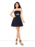 A-Line/Princess Strapless Beading Sleeveless Short Chiffon Cocktail Dresses TPP0008499