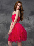 A-line/Princess Sweetheart Beading Sleeveless Short Satin Cocktail Dresses TPP0008768