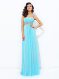 A-line/Princess Straps Sequin Sleeveless Long Chiffon Dresses TPP0002860