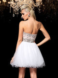 A-Line/Princess Sweetheart Beading Sleeveless Short Net Cocktail Dresses TPP0008575