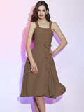 A-Line/Princess Straps Sleeveless Pleats Applique Short Chiffon Bridesmaid Dresses TPP0005629