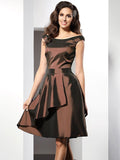 A-Line/Princess Scoop Sleeveless Short Taffeta Bridesmaid Dresses TPP0005546