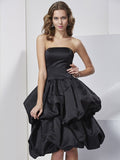 A-Line/Princess Strapless Sleeveless Short Satin Bridesmaid Dresses TPP0005227