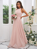 A-Line/Princess Chiffon Ruffles Halter Sleeveless Floor-Length Bridesmaid Dresses TPP0004922