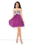 A-Line/Princess Sweetheart Rhinestone Sleeveless Short Chiffon Cocktail Dresses TPP0004123