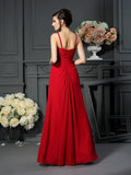 A-Line/Princess Spaghetti Straps Beading Sleeveless Long Chiffon Mother of the Bride Dresses TPP0007336