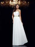 A-Line/Princess Sheer Neck Beading Sleeveless Long Chiffon Dresses TPP0004068