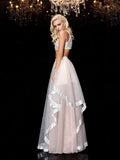 A-Line/Princess Scoop Applique Sleeveless Long Tulle Two Piece Dresses TPP0003224