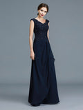 A-Line/Princess V-neck Ruffles Floor-Length Chiffon Sleeveless Mother of the Bride Dresses TPP0007258