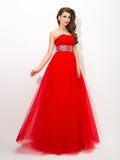 Ball Gown Strapless Beading Sleeveless Long Net Quinceanera Dresses TPP0003313