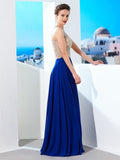 A-Line/Princess Scoop Sleeveless Floor-Length Crystal Chiffon Dresses TPP0002834