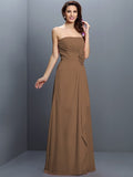 A-Line/Princess Strapless Hand-Made Flower Sleeveless Long Chiffon Bridesmaid Dresses TPP0005617