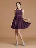 A-Line/Princess Halter Sleeveless Short/Mini Ruffles Chiffon Bridesmaid Dresses