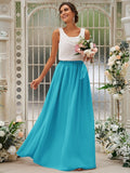 A-Line/Princess Chiffon Ruffles Scoop Sleeveless Floor-Length Bridesmaid Dresses TPP0004949