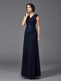 A-Line/Princess Straps Lace Sleeveless Long Chiffon Mother of the Bride Dresses TPP0007321