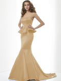 Trumpet/Mermaid Sweetheart Sleeveless Long Satin Bridesmaid Dresses TPP0005151