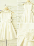 A-line/Princess Scoop Sleeveless Hand-made Flower Tea-Length Chiffon Flower Girl Dresses TPP0007867