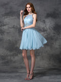 A-line/Princess Scoop Beading Sleeveless Short Chiffon Cocktail Dresses TPP0008646